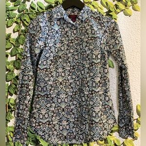 J Crew 00 Perfect Shirt Sea Grass Floral Liberty Print